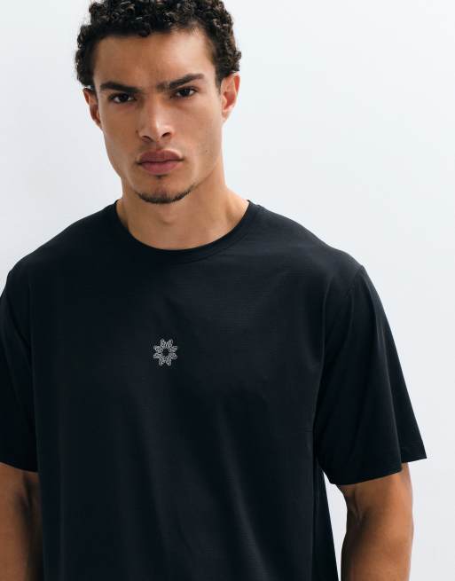 Jack & Jones Sports quick dry ribstop training t-shirt in black, 5 of 5