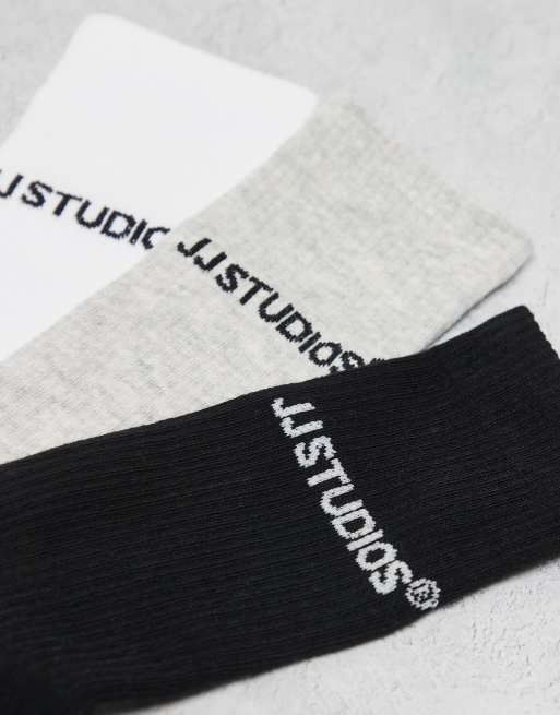 Jack & Jones sports socks 3 pack in white mix, 2 of 3