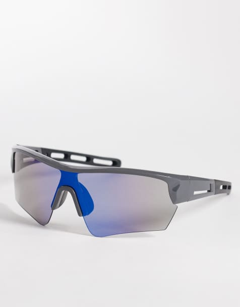 Jack & Jones – Sportsonnenbrille mit Kontrastgläsern in Grau - view 1