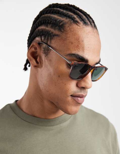 Jack & Jones square frame sunglasses in tort - view 1