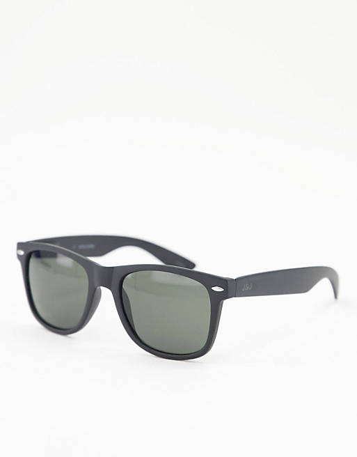 Jack & Jones square sunglasses in black
