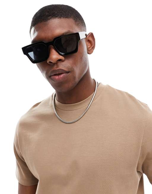 Jack & Jones square sunglasses in black | ASOS display picture 1