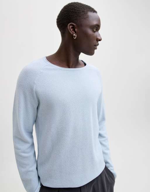 Jack & Jones stickad pullover i himmelsblått, 6 av 7