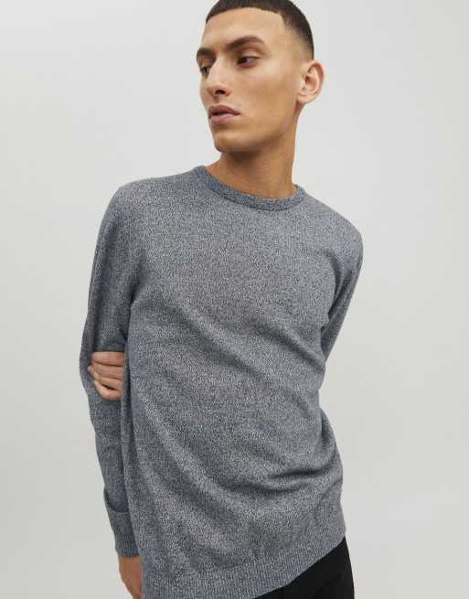 Jack & Jones stickad pullover i marinblått, 6 av 7