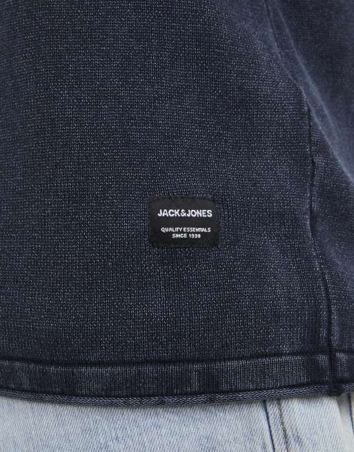 Jack & Jones stickad pullover i marinblått, 5 av 7