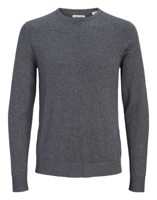 Jack & Jones stickad pullover i mörkgrå melerad, 7 av 7