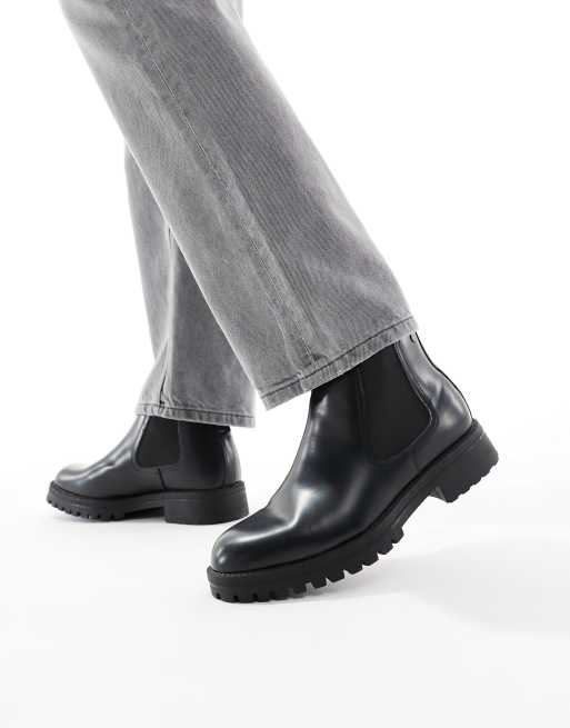 Jack Jones Stivaletti Chelsea con suola spessa in pelle