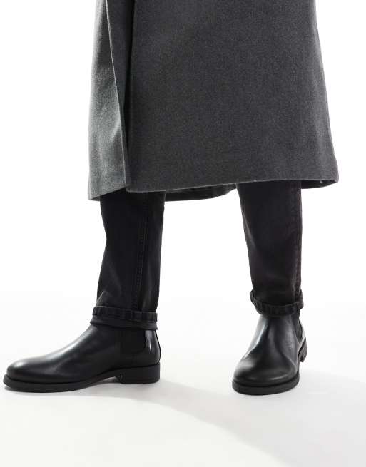 Jack Jones Stivaletti Chelsea neri in pelle ASOS