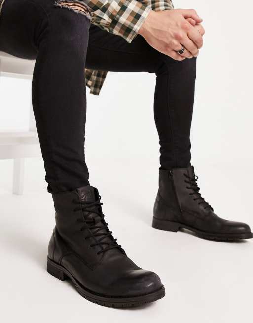 Jack & Jones Stivaletto Uomo Nero Con Cerniera