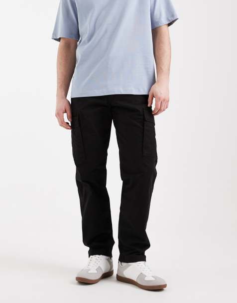 Jack & Jones straight cargo pants in black - view 1
