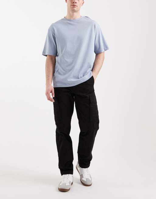 Jack & Jones straight cargo trousers in black, 2 of 5