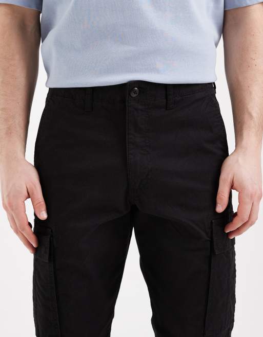 Jack & Jones straight cargo trousers in black, 5 of 5