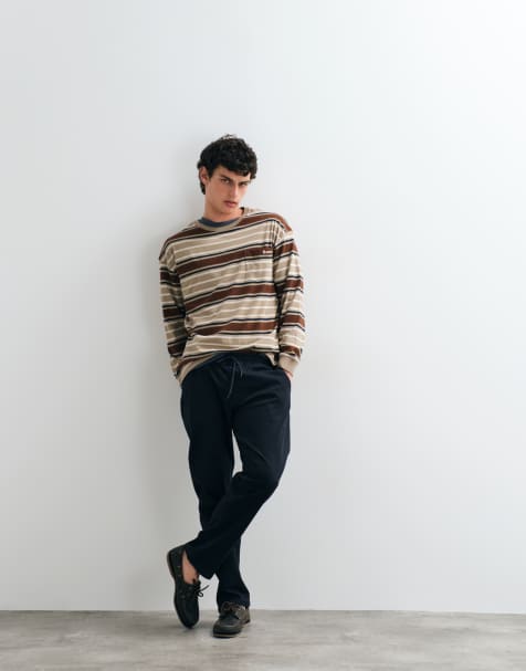 Jack & Jones straight-fit broek met trekkoord in zwart - view 1