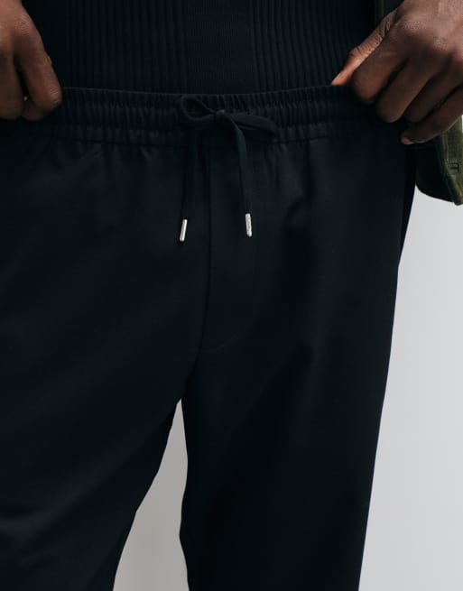 Jack & Jones straight-fit broek met trekkoord in zwart, 2 van 5