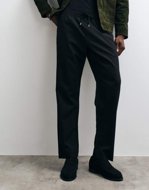 Jack & Jones straight-fit broek met trekkoord in zwart, 3 van 5