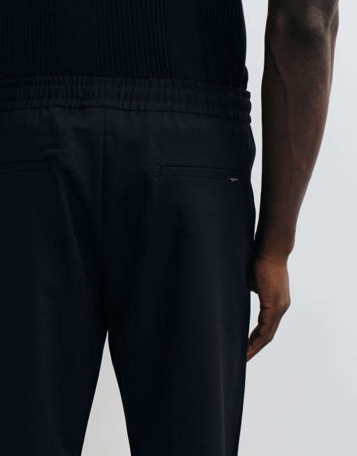 Jack & Jones straight-fit broek met trekkoord in zwart, 4 van 5