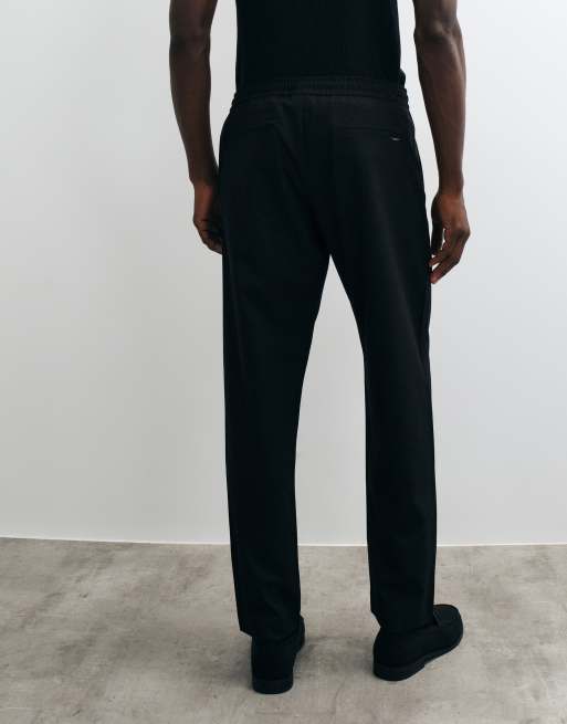 Jack & Jones straight-fit broek met trekkoord in zwart, 5 van 5
