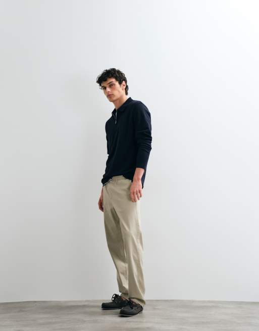Jack & Jones straight fit drawstring trousers in beige, 3 of 5