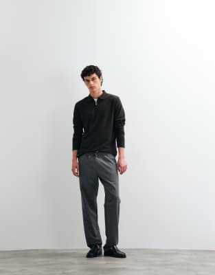 Jack & Jones Straight Fit Drawstring Trousers In Gray