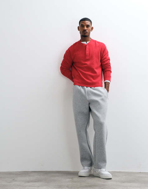 Jack & Jones straight leg sweatpants in gray scuba-style fabric - view 1