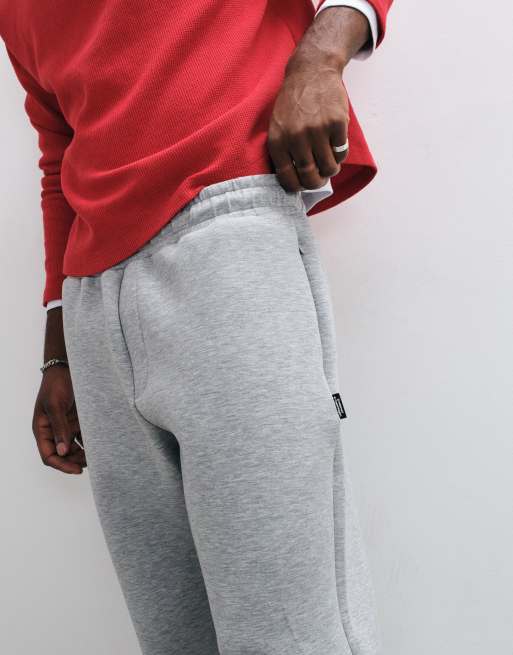 Jack & Jones straight leg sweatpants in gray scuba-style fabric, 5 of 5