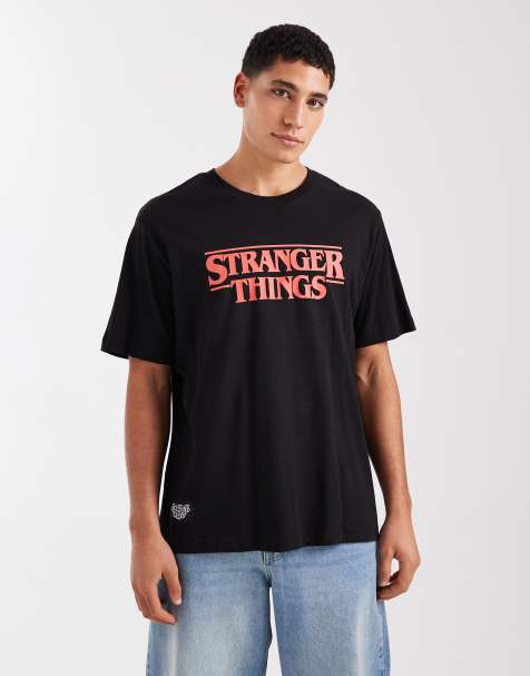 Jack & Jones – Stranger Things – Czarny T-shirt oversize - view 1