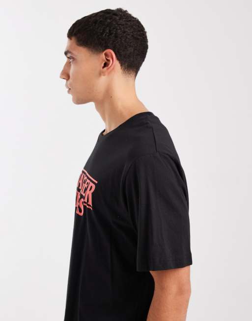 Jack & Jones – Stranger Things – Oversize-T-Shirt in Schwarz, 4 von 5