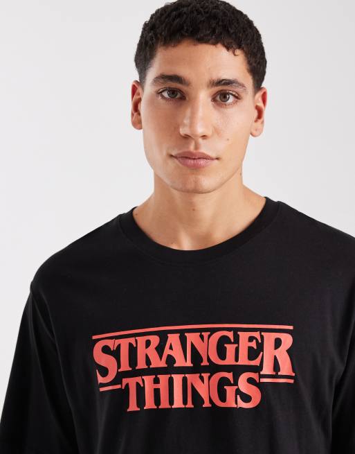 Jack & Jones Stranger Things oversized t-shirt in black, 5 of 5