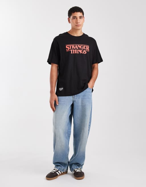 Jack & Jones - Stranger Things - Sort oversized T-shirt, 2 af 5