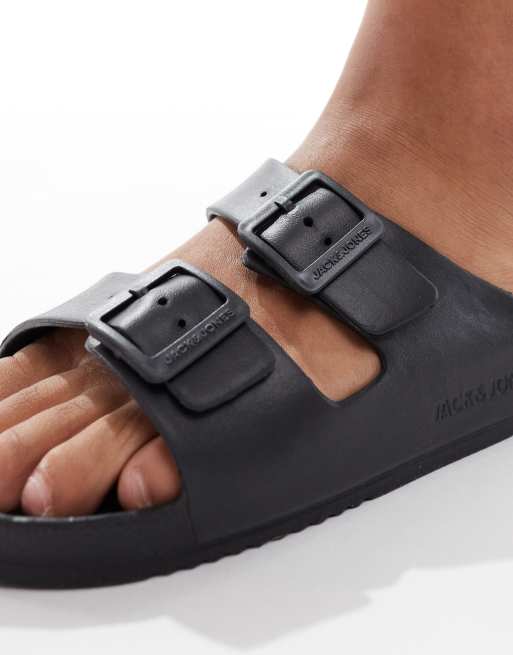 Jack & Jones strap sandals in black, 4 of 4