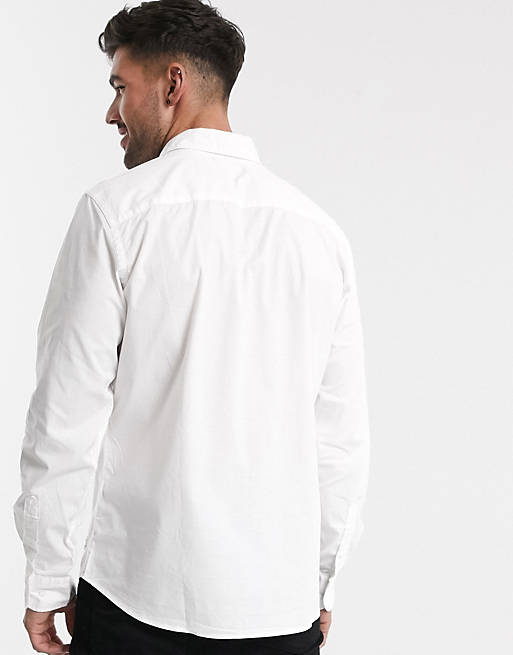 Shirts Jack & Jones stretch cotton shirt in white 