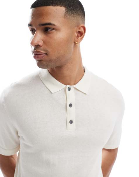 Jack & Jones – Strick-Polohemd in Cremeweiß - view 1