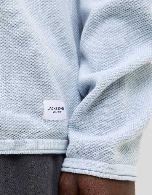Jack & Jones strikket pullover i himmelblå, 4 af 7