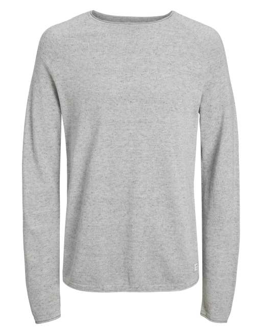 Jack & Jones strikket pullover i lys gråmeleret, 7 af 7