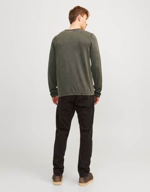 Jack & Jones strikket pullover i støvet olivengrøn, 2 af 7