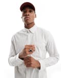 [Jack & Jones] Jack & Jones stripe oxford shirt in white S Sargasso Sea Stripes