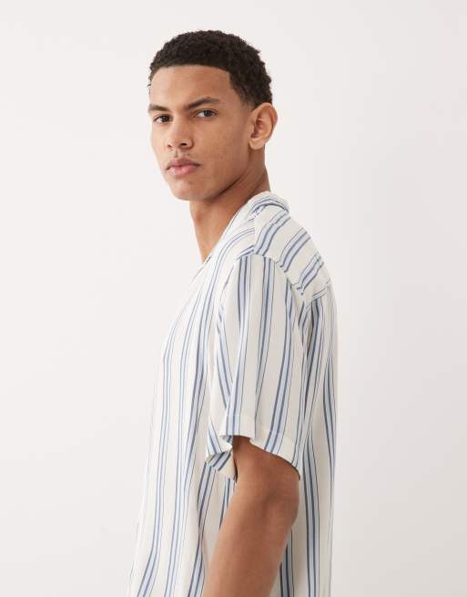 Jack & Jones stripe shirt with short sleeves in blue, 4 of 5
