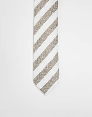 Jack & Jones stripe tie in brown φωτογραφία