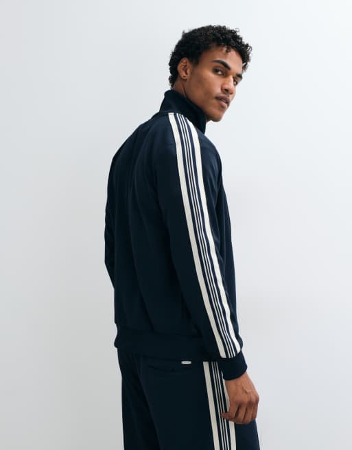 Jack & Jones stripe track jacket in navy, 2 of 5