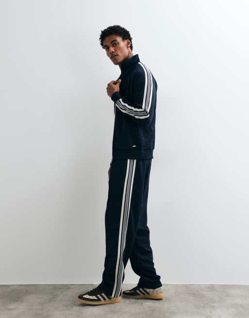 Jack & Jones stripe track jacket in navy, 3 of 5