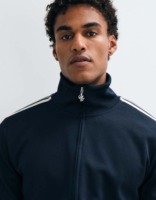 Jack & Jones stripe track jacket in navy, 4 of 5