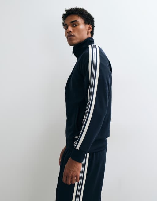 Jack & Jones stripe track jacket in navy, 5 of 5