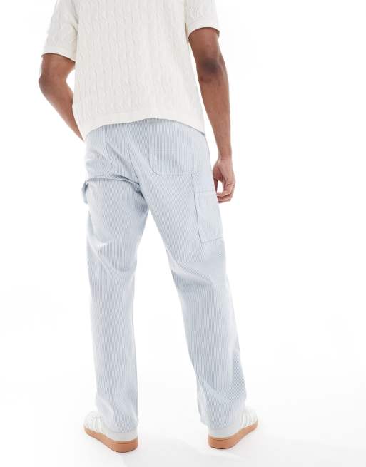 Jack & Jones striped carpenter pants in blue, 2 of 5