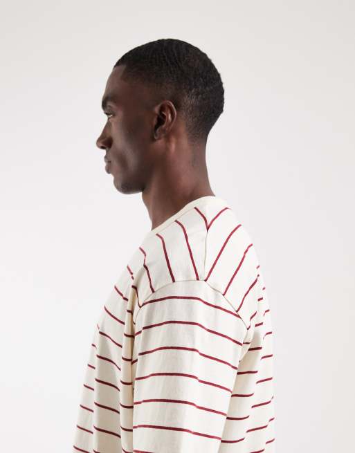 Jack & Jones striped t-shirt in white and red, 4 of 5