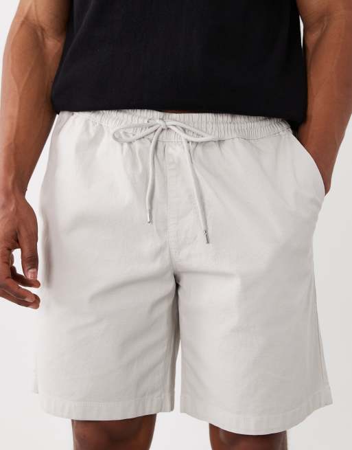 Jack & Jones – Strukturierte Shorts in Hellgrau mit Tunnelzug, 4 von 5