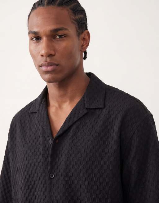 Jack & Jones – Strukturiertes Freizeithemd in Schwarz, 3 von 5