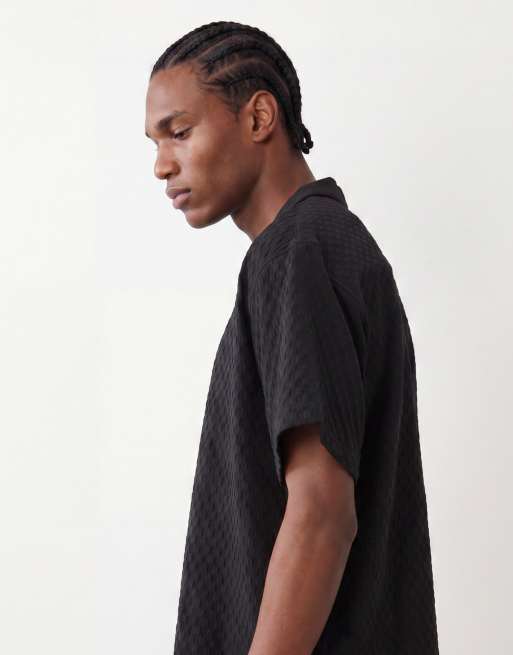 Jack & Jones – Strukturiertes Freizeithemd in Schwarz, 4 von 5