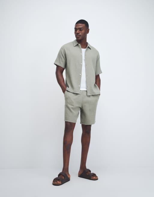 Jack & Jones – Strukturiertes Hemd in Salbeigrün, Kombiteil, 2 von 9