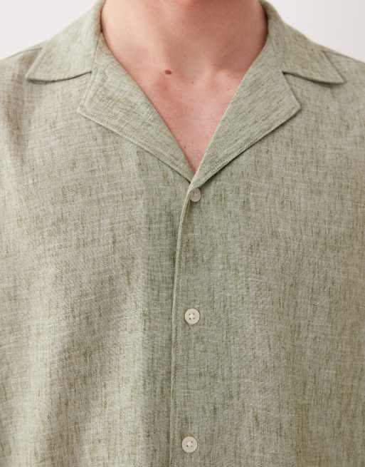 Jack & Jones – Strukturiertes, kurzärmliges Hemd in Salbeigrün, 3 von 5