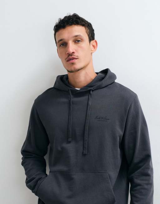 Jack & Jones - Sudadera con capucha con logo script en el pecho en gris carbón, 3 de 5